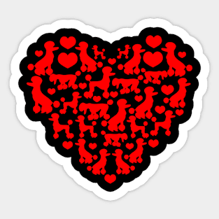 Poodle Dog Lover Mom Heart Love I Valentine’s Day Sticker